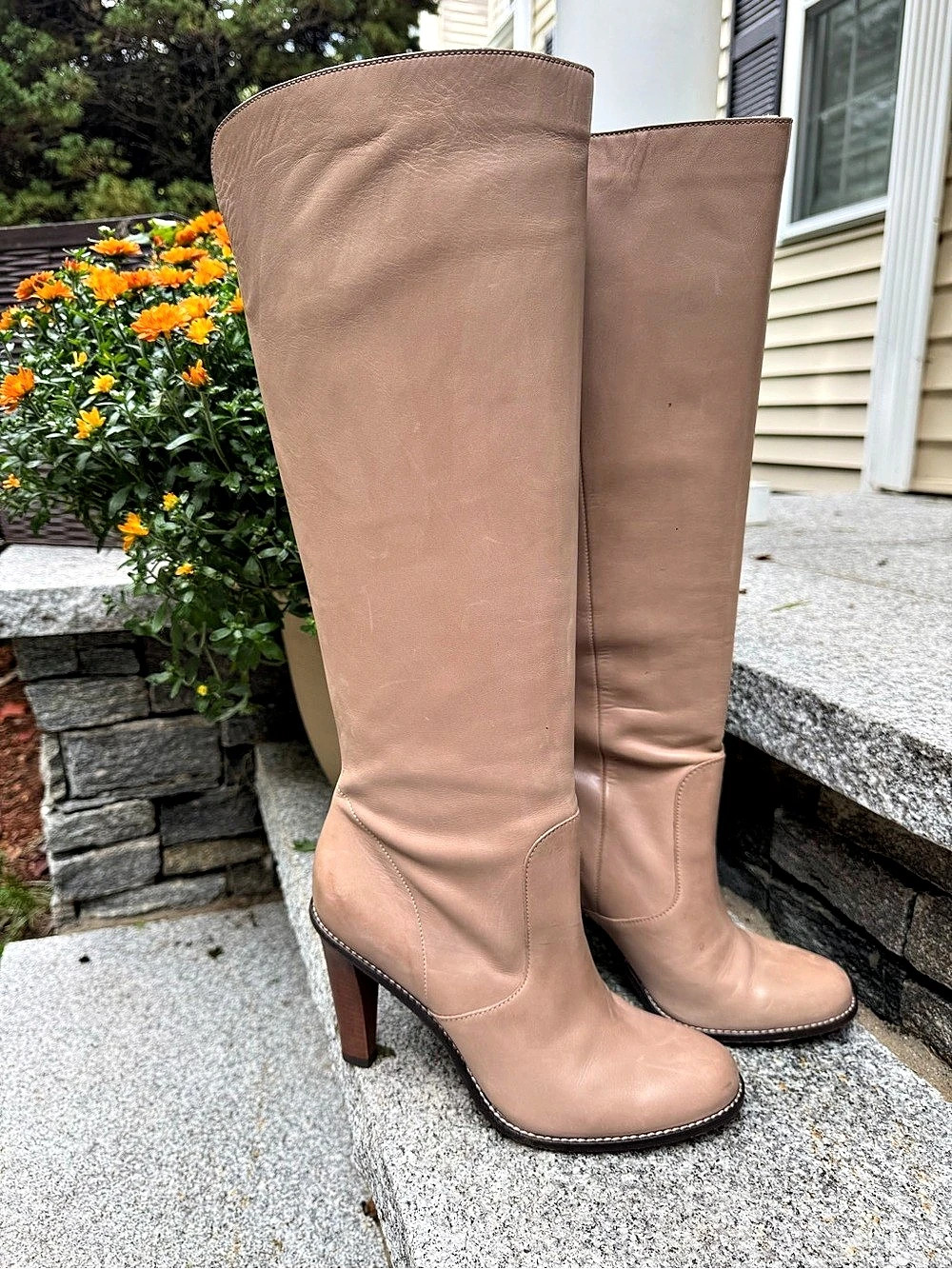 Cole Haan Air Kendall TA BT 90 Leather Heeled Boots in Maple Sugar US 9 B